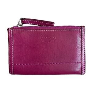 Pink Coach Leather Zip Wallet